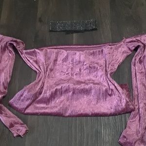 Beautiful plus size very off shoulder crop top